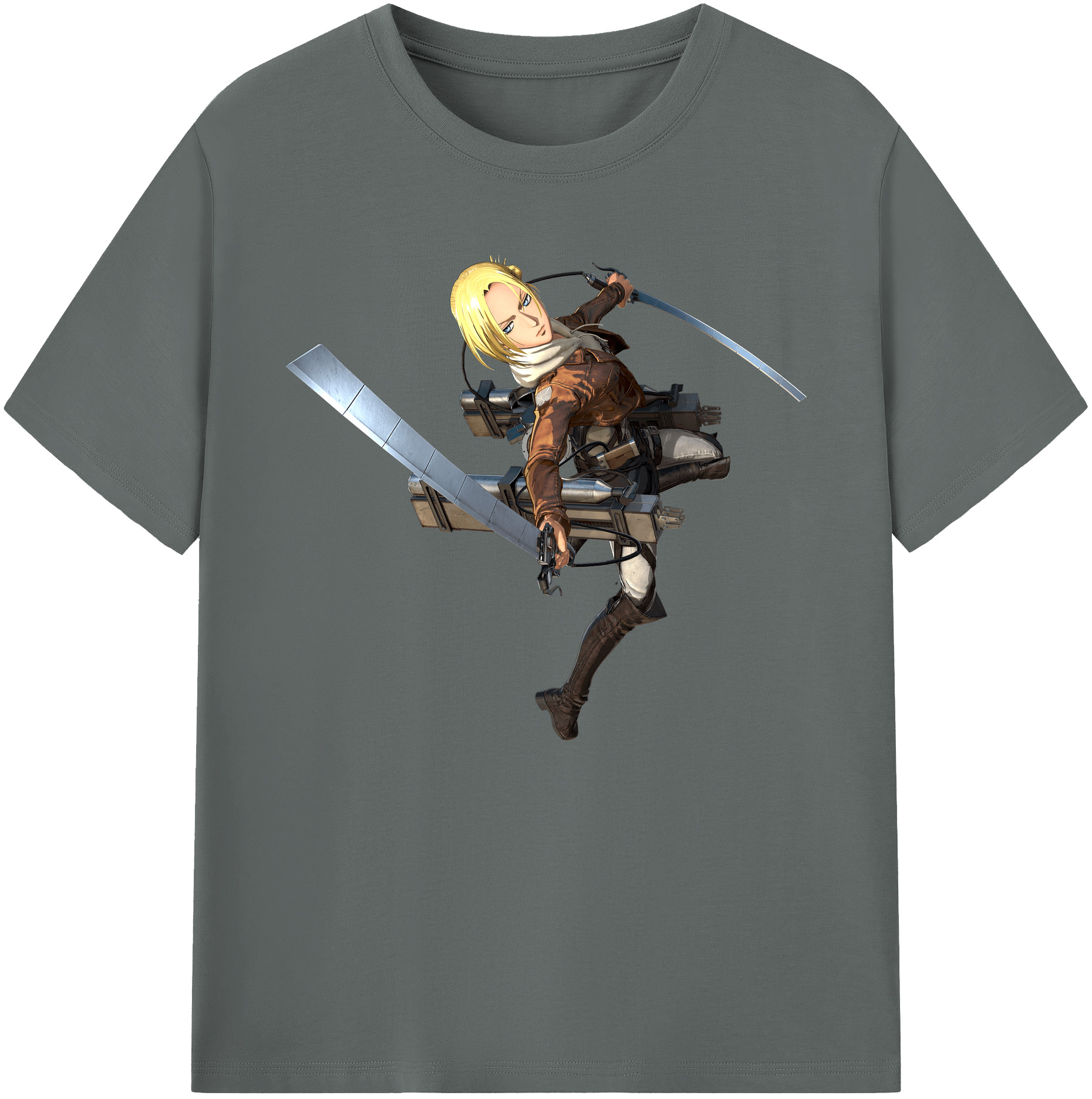 （画像用） 進撃の巨人 アニ・レオンハート Attack on Titan Annie Leonhart 綿100％ メンズ半袖Tシャツ｜肌触りやわらか＆通気性